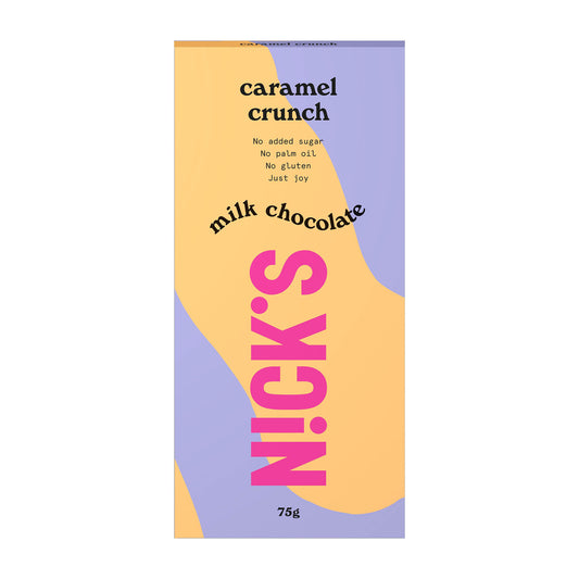 Nick's Caramel Crunch milk chocolate bar, 75 g