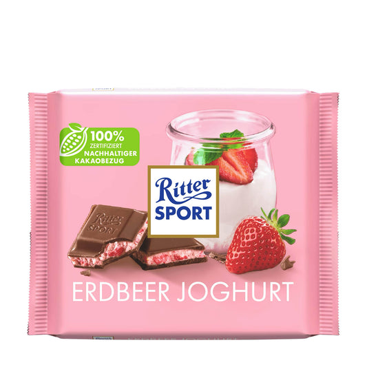 Ritter Sport Erdbeer-Joghurt-Milchschokolade-Riegel, 100 g