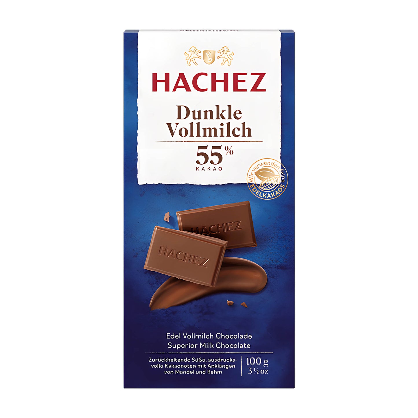 Hachez Superior Dark 55 % Milchschokoladenriegel, 100 g