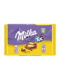 Milka Tuc chocolate bar packaging with purple and yellow design
