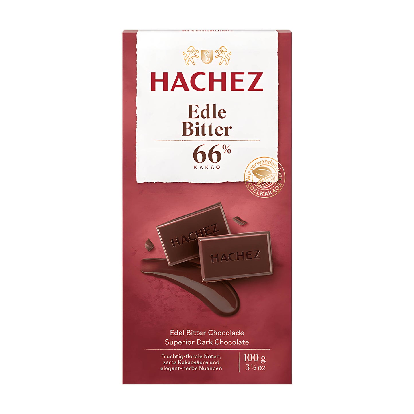 Hachez Superior 66 % dunkle Schokoladentafel, 100 g