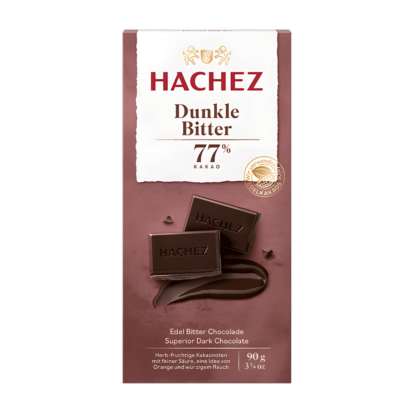 Hachez Superior 77 % dunkle Schokoladentafel, 90 g