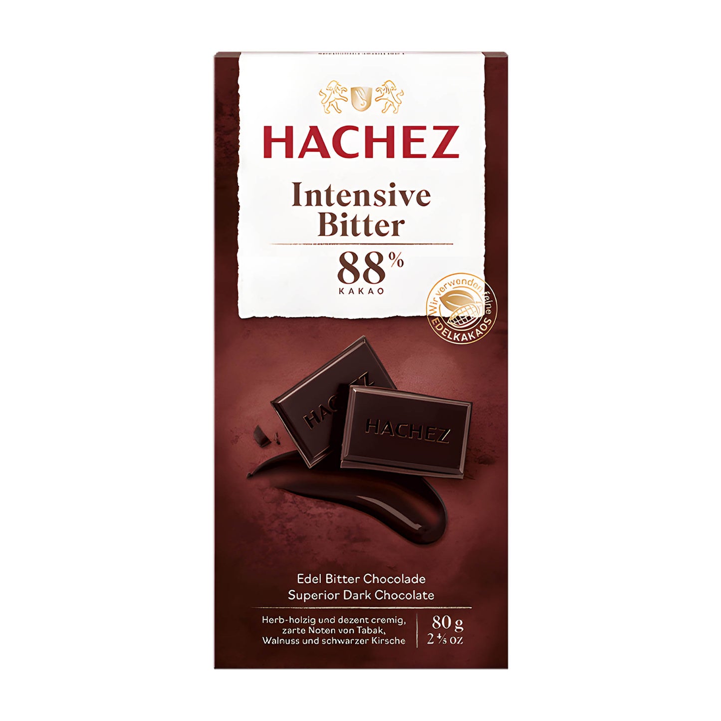 Hachez Superior Intensive 88 % dunkle Schokoladentafel, 80 g