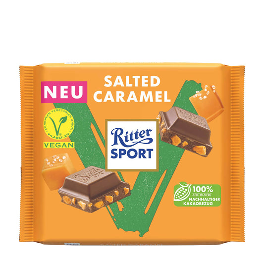 Ritter Sport Vegane Schokoriegel Salted Caramel, 100 g