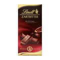 Packaging of Lindt Premium 52% dark chocolate bar, showing the bar and the brand's logo.