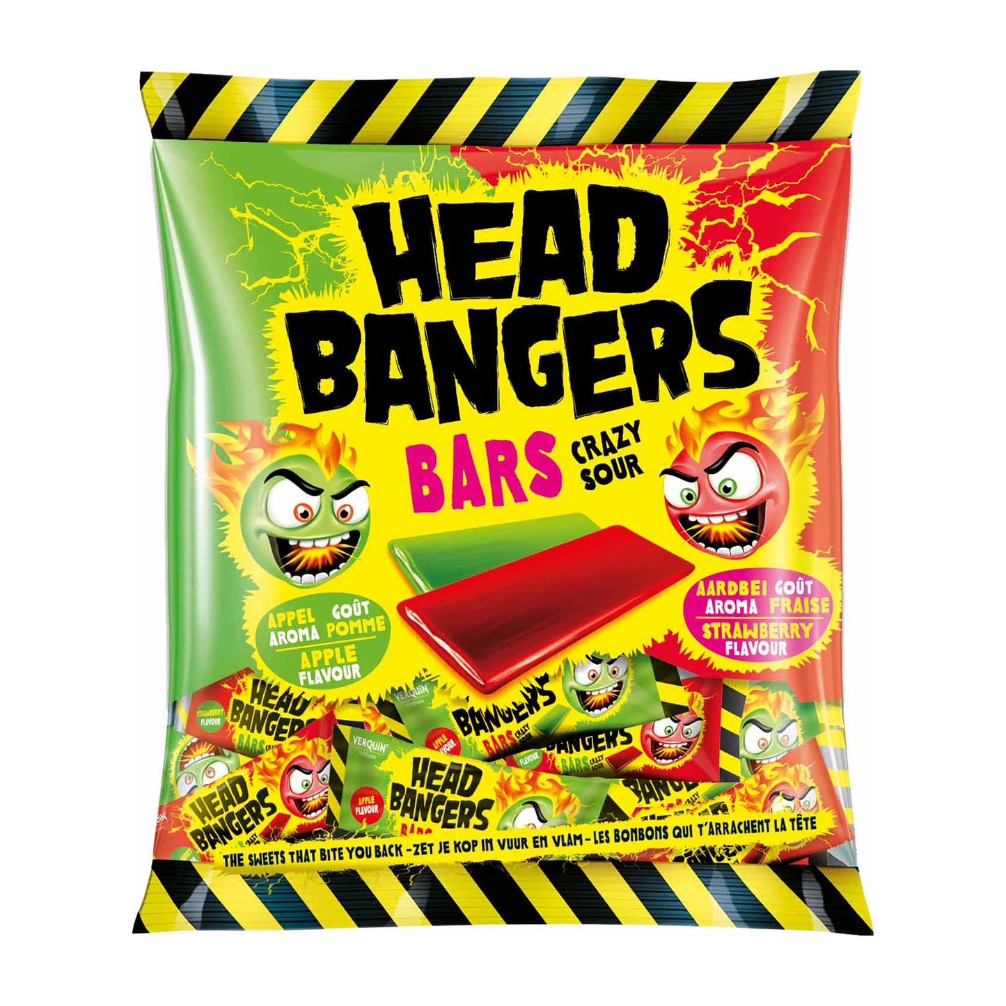 Head Bangers Bars Crazy Sour Apfel & Erdbeere, 200 g