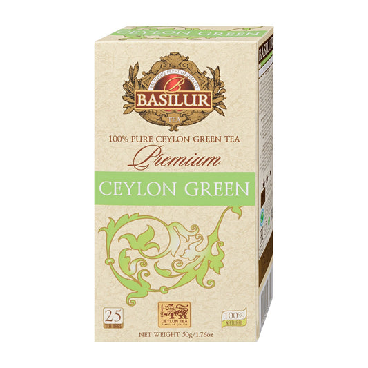 Basilur Premium ceylon green tea, 25 Count