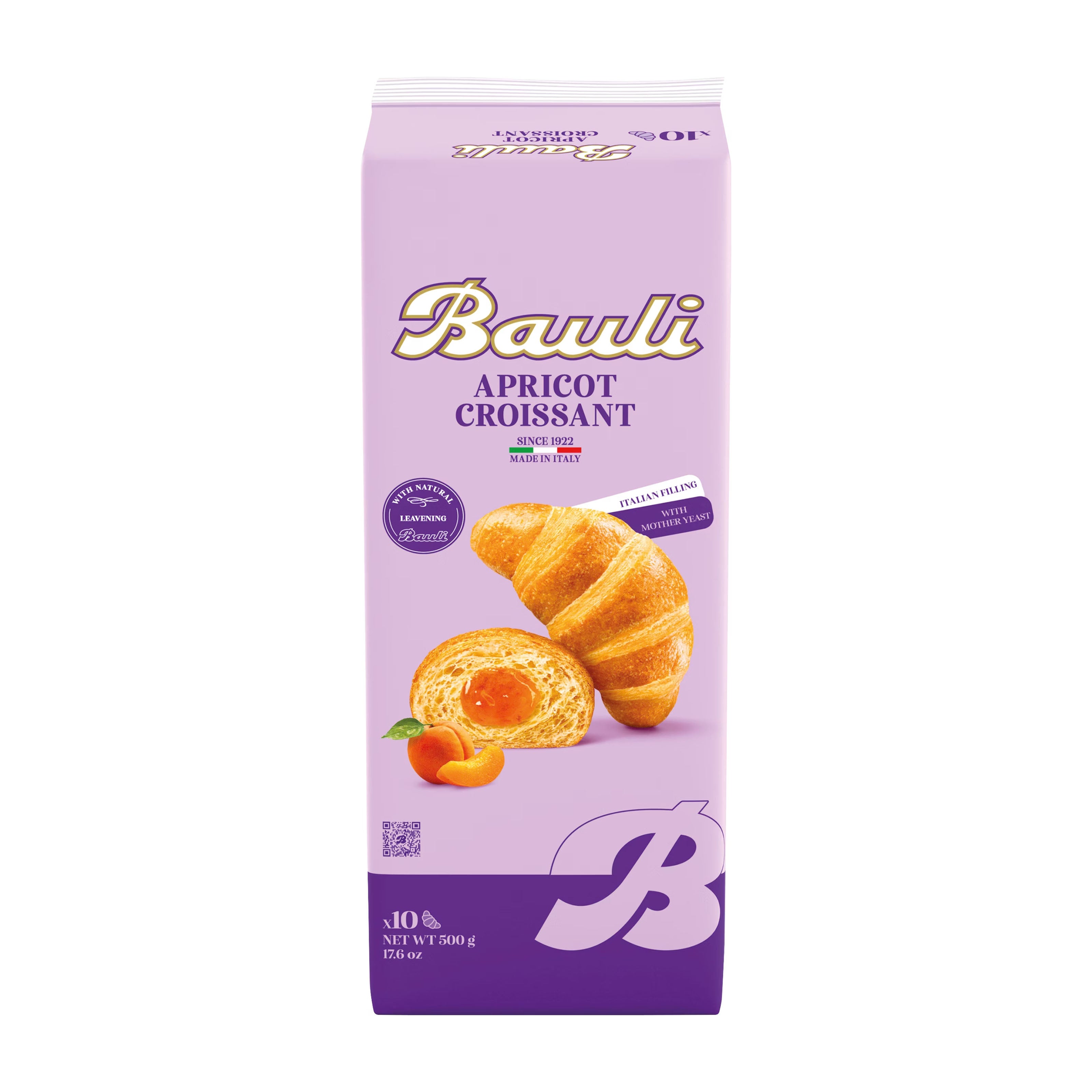 Bauli apricot croissant 10x packaging on a white background