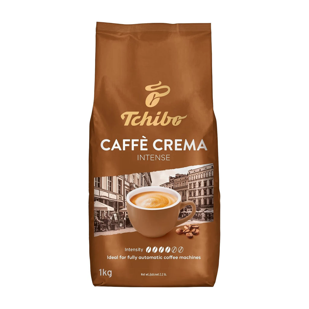 Tchibo Caffè Crema Intense coffee package on a white background