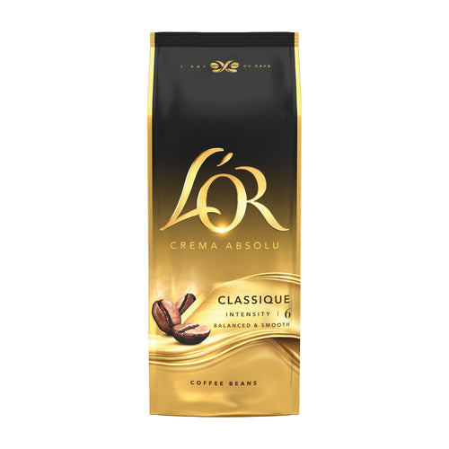 L'OR Crema Absolu Classique coffee beans packaging on a white background