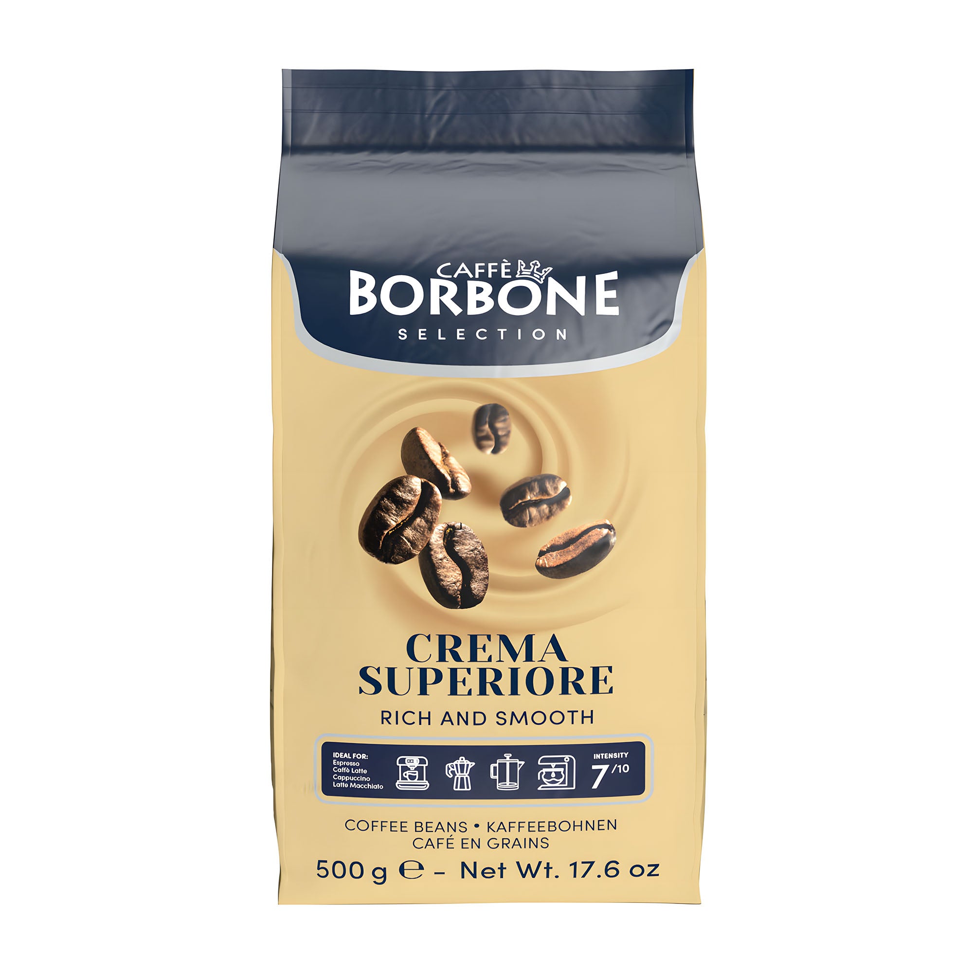 Caffè Borbone Selection Crema Superiore coffee beans packaging on a white background