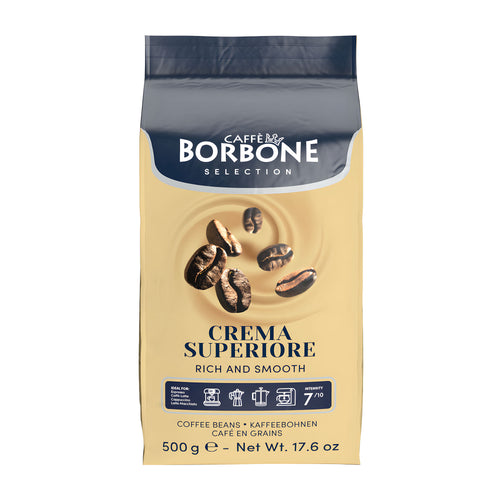Caffè Borbone Selection Crema Superiore coffee beans packaging on a white background