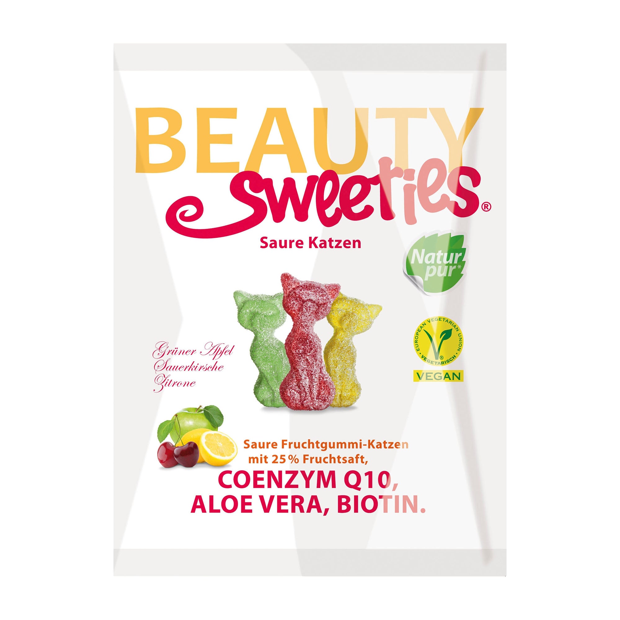 BeautySweeties Saure Katzen Fruchtgummi, 125 g