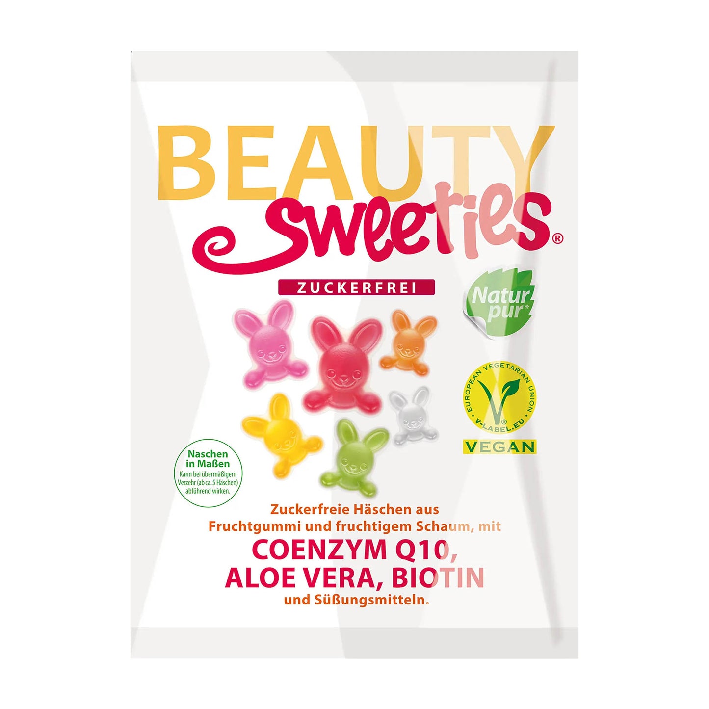 Beauty Sweeties Zuckerfreie Hasen Schaumzucker & Gummibonbons, 125 g