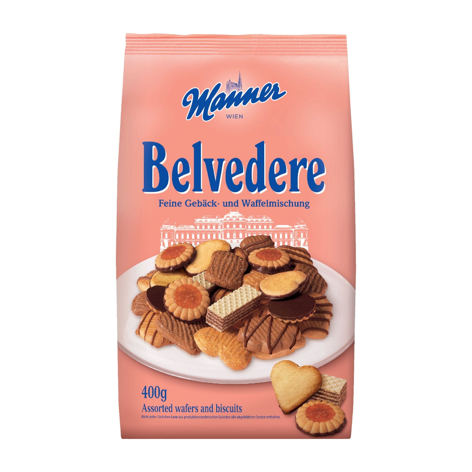 Manner Belvedere cookie mix packaging on a white background