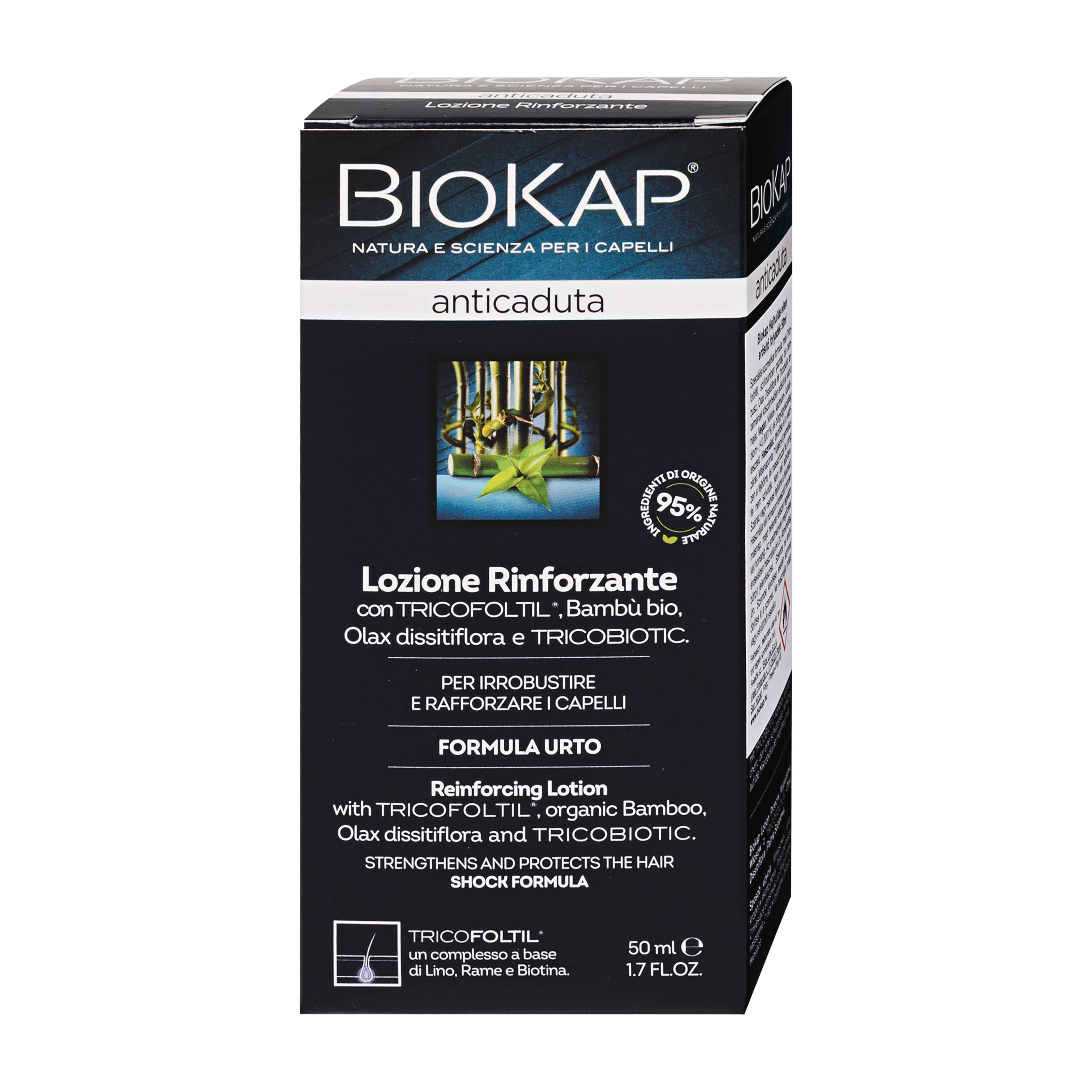 BIOKAP Reinforcing Anti-Hair Loss Lotion packaging on a white background
