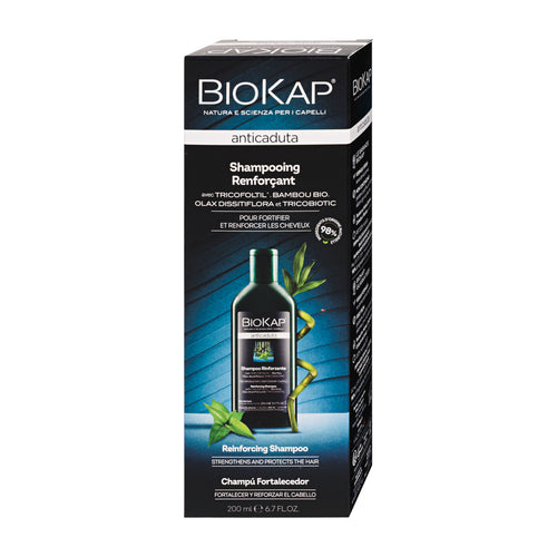 Biokap Reinforcing anti-hair loss shampoo packaging on a white background
