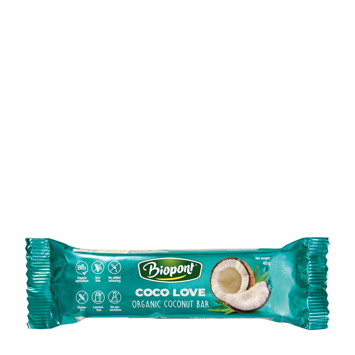 Biopont Coco Love Organic Coconut Bar, 40 g