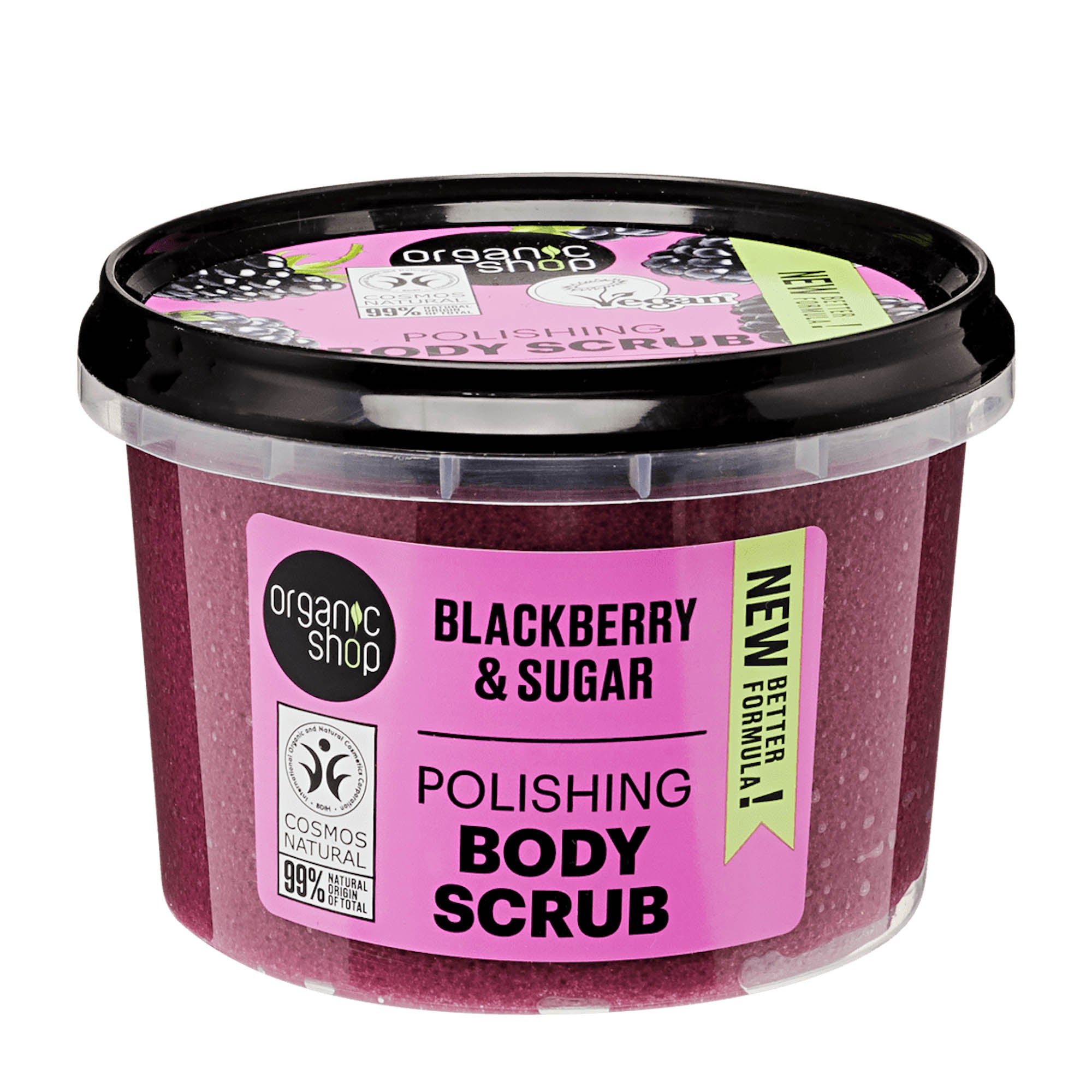 Organic Shop Blackberry & Sugar gommage corporel Polishant, 250 ml
