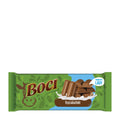 Boci Milk chocolate bar packaging with green background