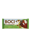 BOCI milk chocolate bar packaging with a cow illustration on a white background