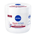 Nivea Repair & Care Glycerin + Urea body cream jar on a white background