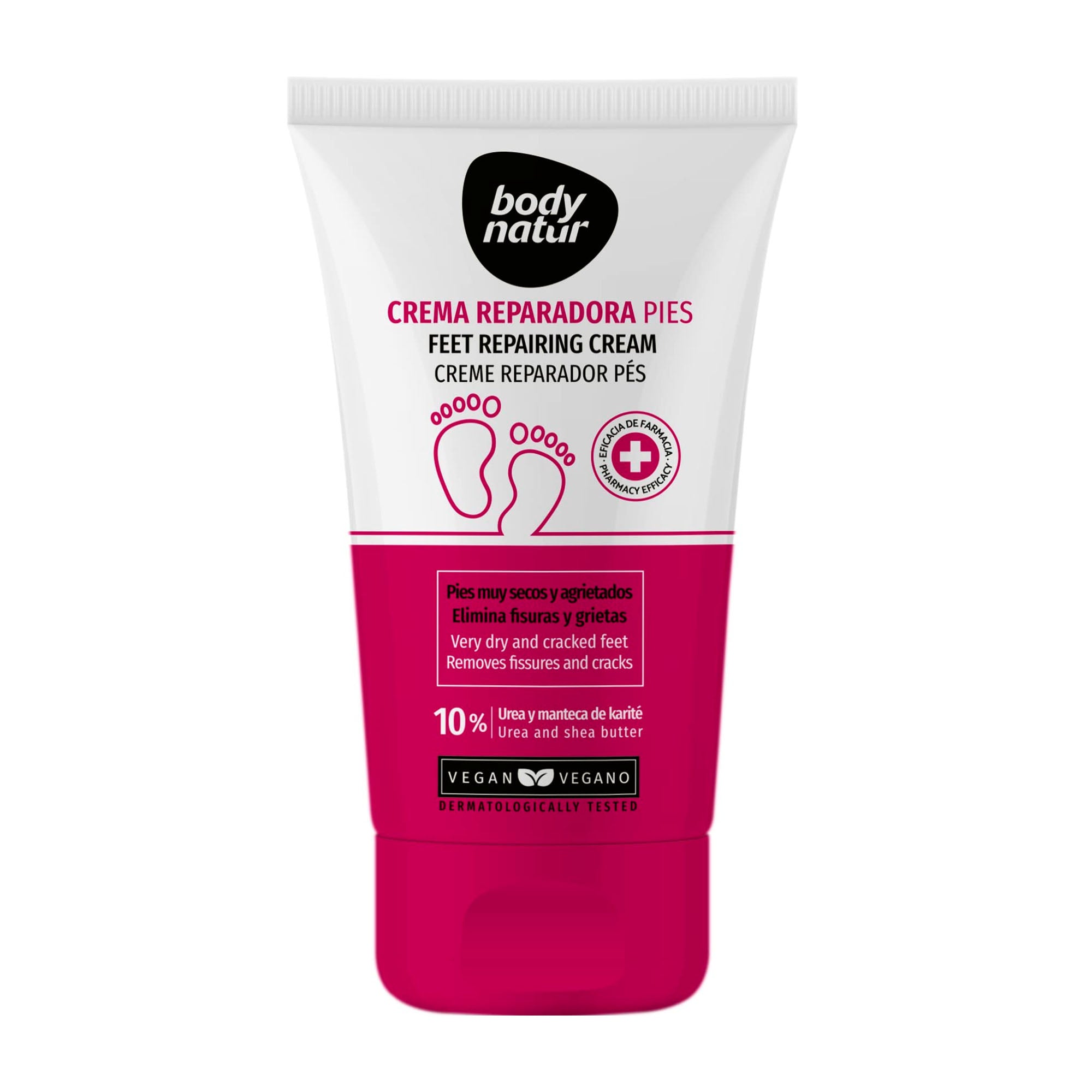 Body Natur Feet repairing cream tube on a white background