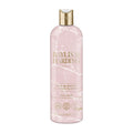 Bottle of Baylis & Harding Pink Blossom & Lotus Flower luxury body wash with a marble-effect design.