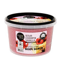 Organic Shop Sour Cherry & Vanilla revitalizing body scrub container on a white background