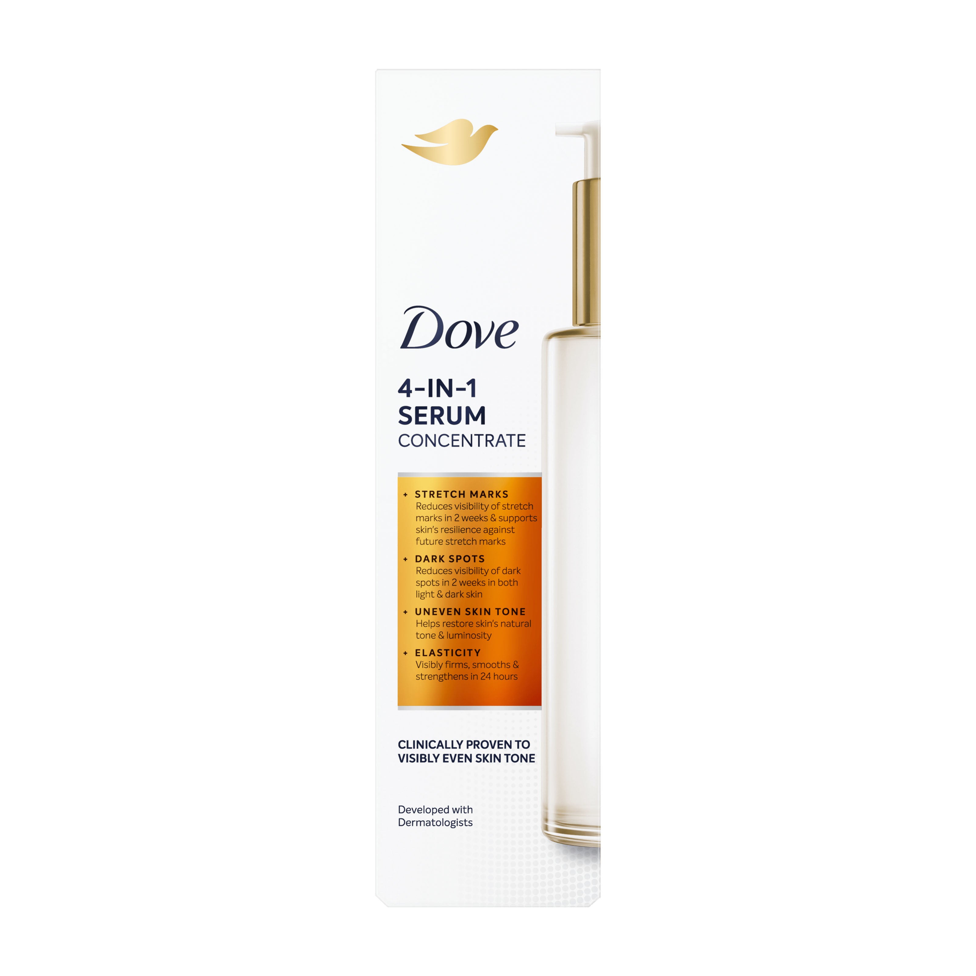 Dove 4-in-1 Body Serum Concentrate packaging on a white background