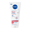 Nivea Repair & Care body serum lotion tube on a white background