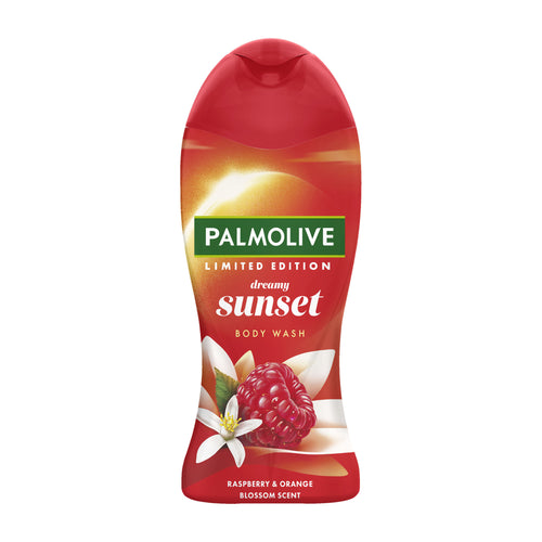 Palmolive Limited Edition Dreamy Sunset body wash bottle on a white background