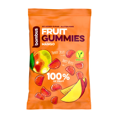bombus Fruit Gummies Mango packaging on a white background