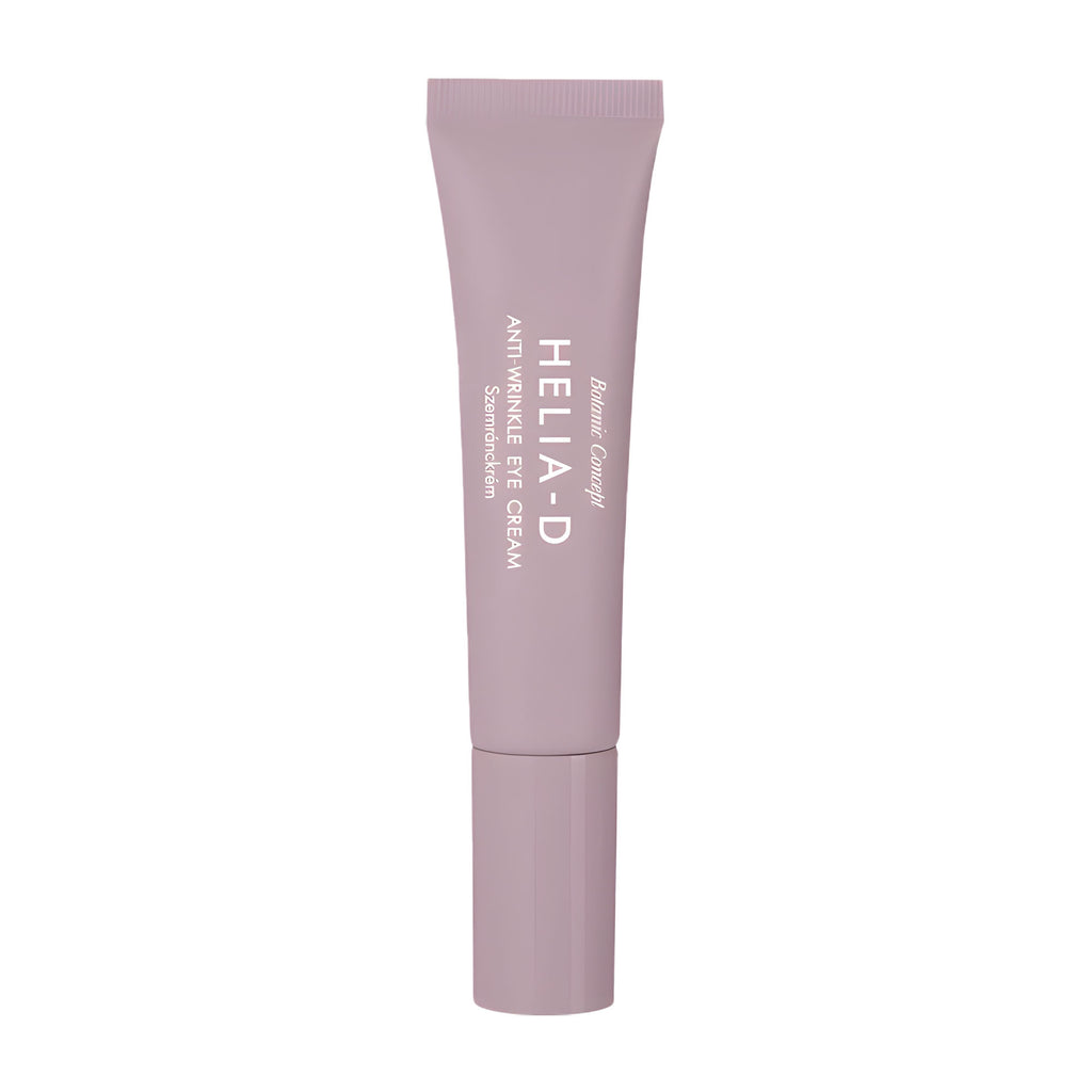 Purple tube of Helia-D eye cream on a white background