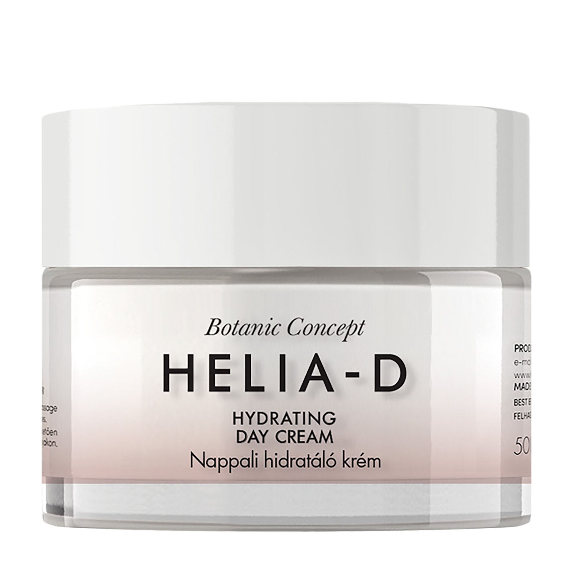 Helia-D hydrating day cream jar on a white background