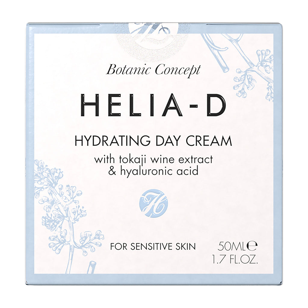 HELIA-D hydrating day cream packaging with botanical design