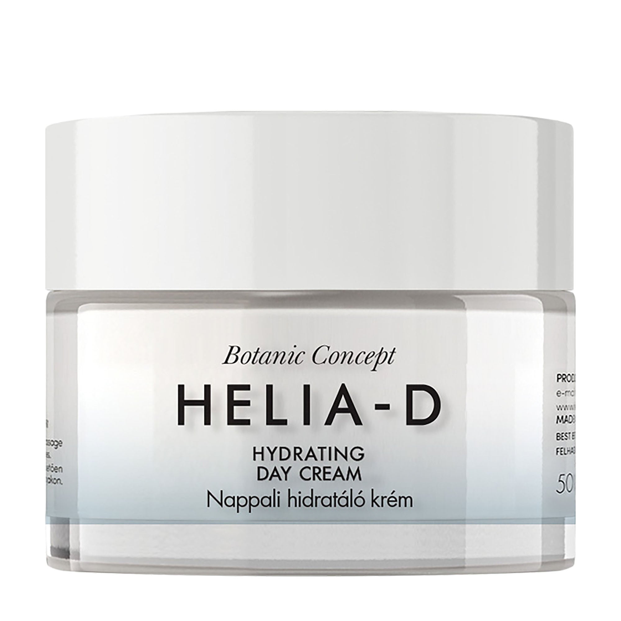 Helia-D hydrating day cream jar on a white background