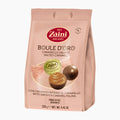 Zaini Milano Boule D'Oro Caramello Salato (salted caramel) pralines in a 125g (4.41 oz) pink resealable stand-up pouch, shown against a plain white background.