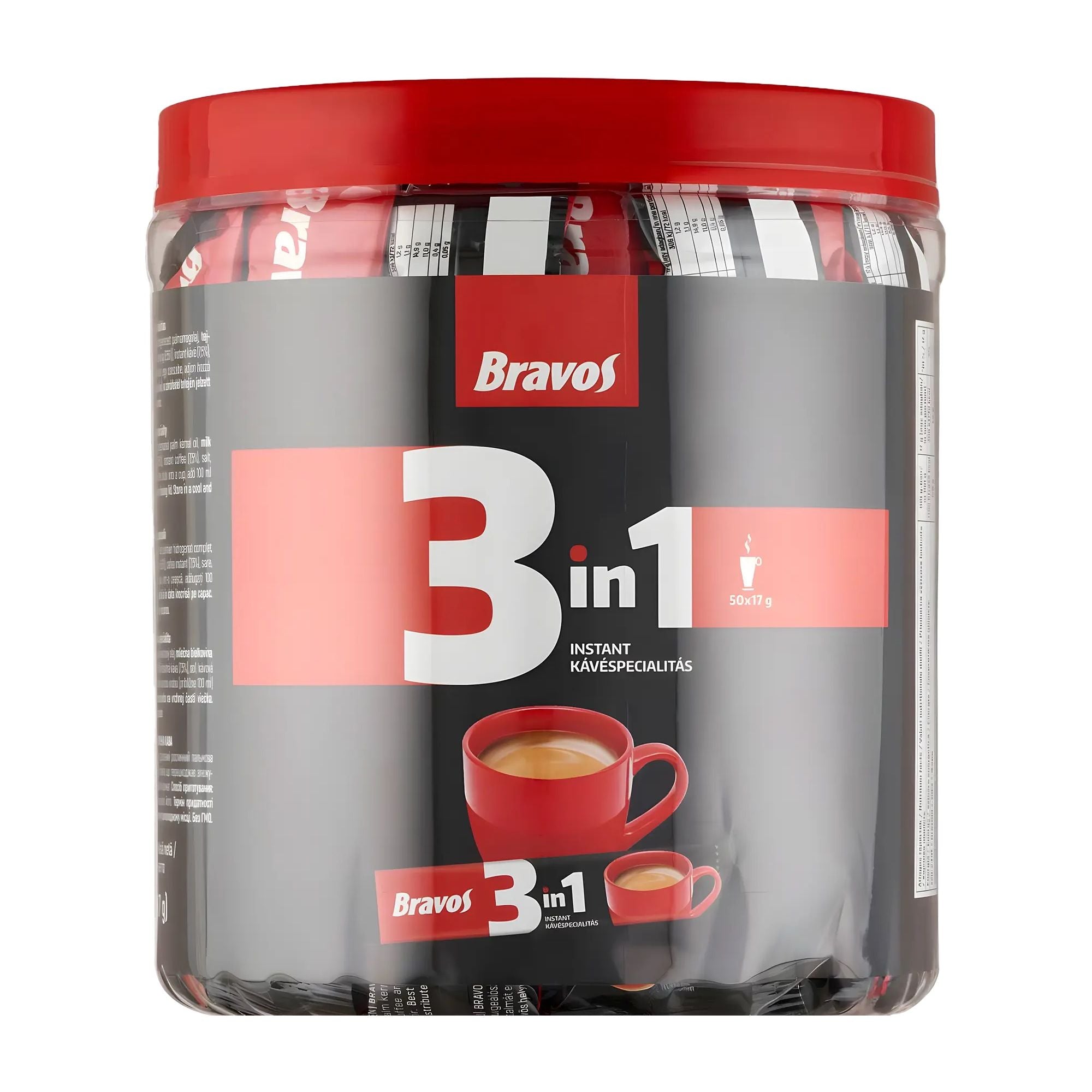 Bravos Café instantané 3 en 1, 50 unités