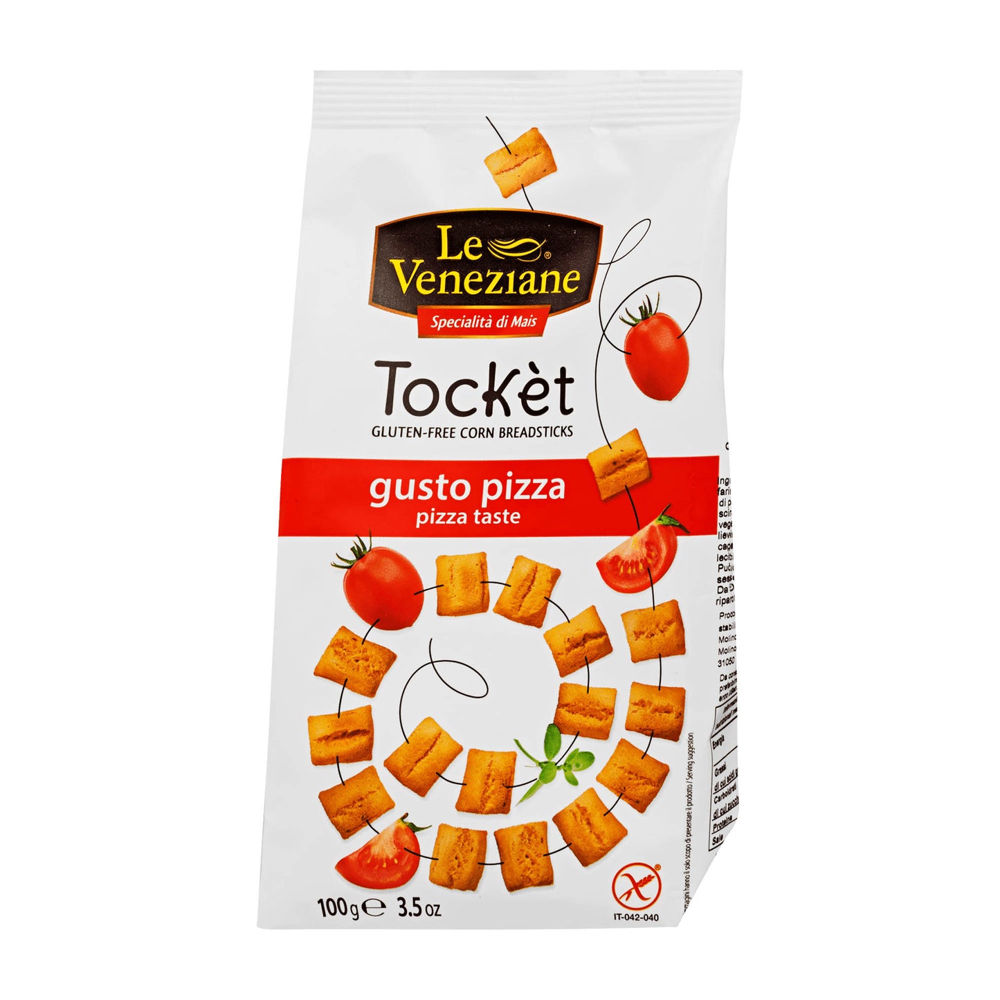 Le Veneziane Tocket Pizza glutenfreie Maisbrotstangen, 100 g