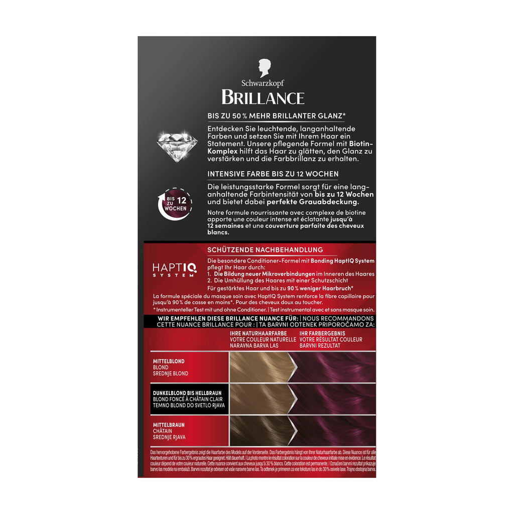Schwarzkopf Brillance Haarfarbe 859 Violette Wildseide
