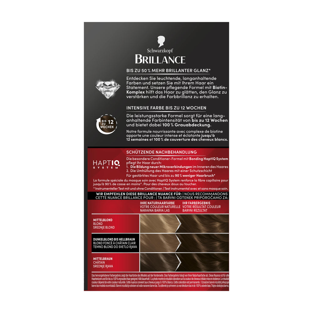 Schwarzkopf Brillance Hair Color 862 Natural Brown