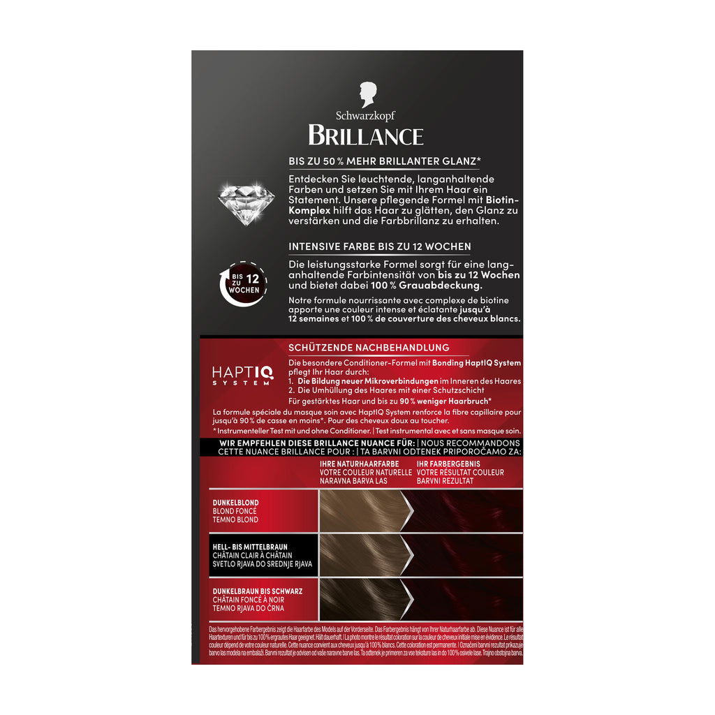 Schwarzkopf Brillance Hair Color 896 Sheer Black-Red