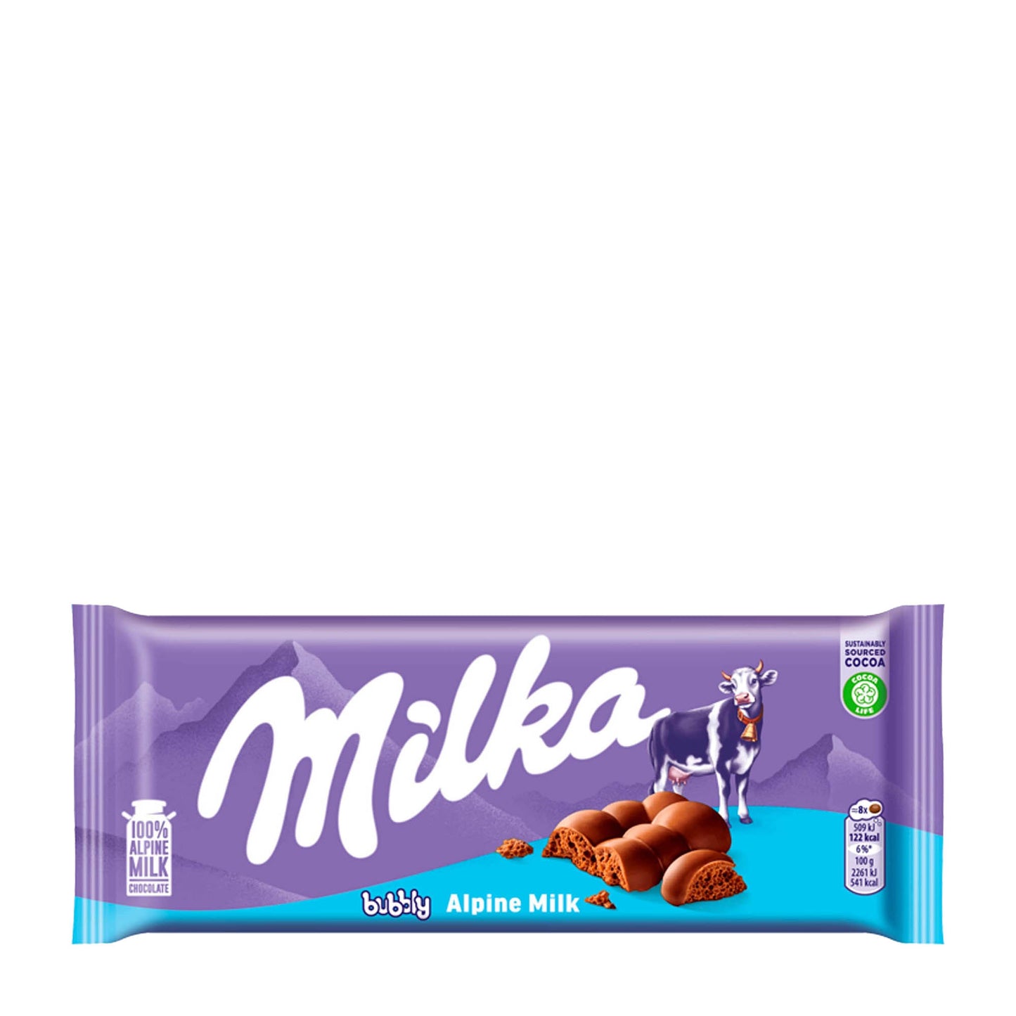 Milka Bubbly Alpine Milk Chocolate Bar, 90 g