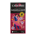 Cafe Frei coffee package with illustration of a couple and floral design on a white background