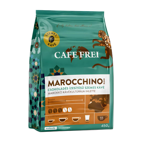 Cafe Frei Marocchino Chocolate coffee beans package on a white background