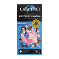 Cafe Frei Miami Beach spiced vanilla-flavored coffee package with beach-themed illustration on a white background
