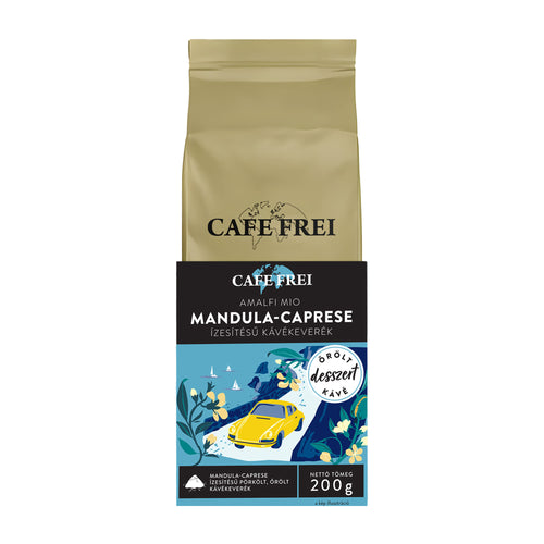 Cafe Frei Amalfi Mio Almond Caprese ground coffee packaging on a white background