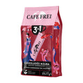 Cafe Frei 3-in-1 chocolate and raspberry flavored instant coffee packaging with Japanese-themed design.
