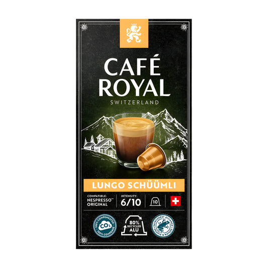 Cafe Royal Lungo Schuumli nespresso coffee capsules, 10 Count